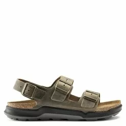 Birkenstock Men's Milano CT Oiled Leather In Faded Khaki