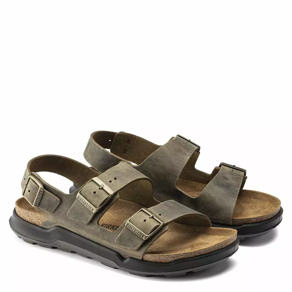Birkenstock Men's Milano CT Oiled Leather In Faded Khaki 4 Birkenstock Men's Milano CT Oiled Leather In Faded Khaki - Image 2
