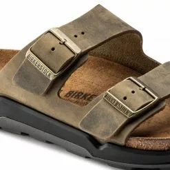 Birkenstock Men's Arizona Cross Town Oiled Leather In Faded Khaki -Outdoor Shoes Shop 1018463 detail 1 1100x