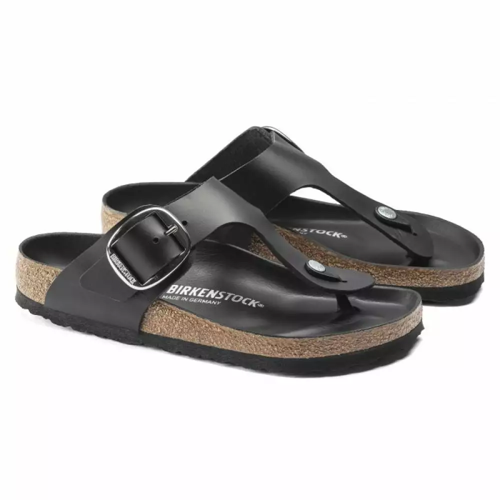 Birkenstock Women's Gizeh Big Buckle Leather In Black 4 Birkenstock Women's Gizeh Big Buckle Leather In Black - Image 2