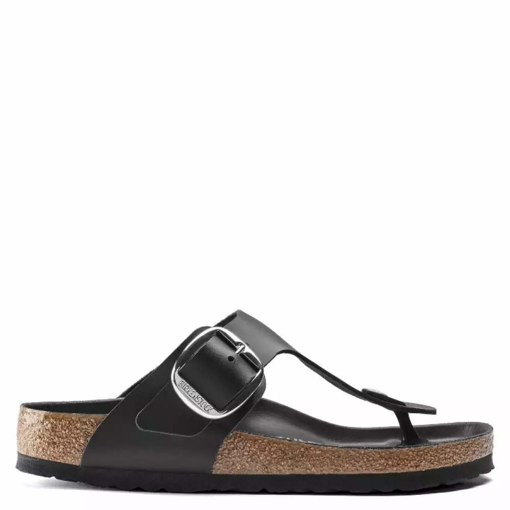 Birkenstock Women's Gizeh Big Buckle Leather In Black 3 Birkenstock Women's Gizeh Big Buckle Leather In Black