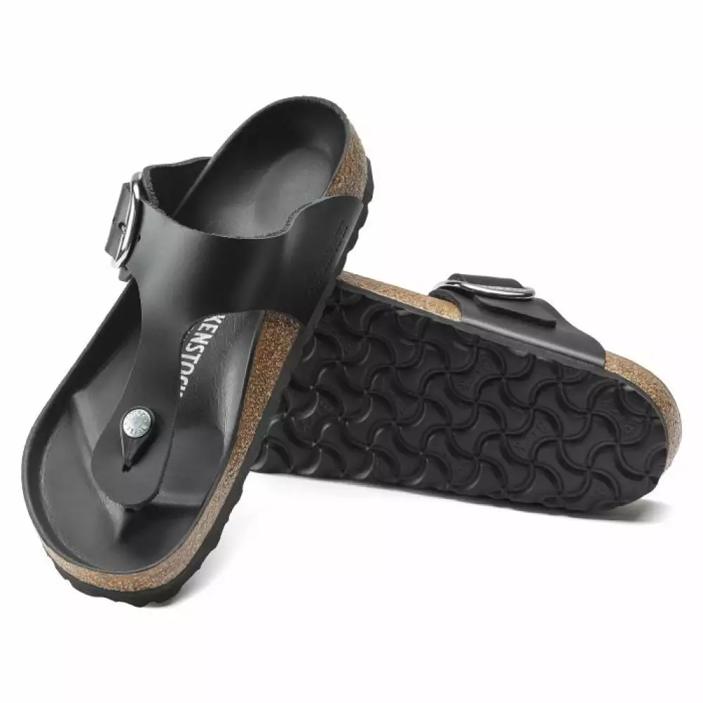 Birkenstock Women's Gizeh Big Buckle Leather In Black 6 Birkenstock Women's Gizeh Big Buckle Leather In Black - Image 4