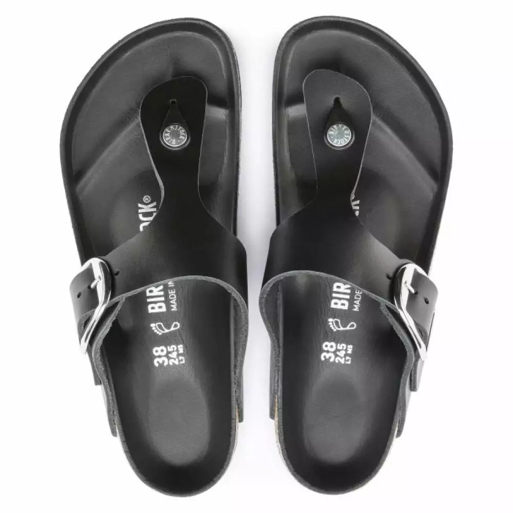 Birkenstock Women's Gizeh Big Buckle Leather In Black 5 Birkenstock Women's Gizeh Big Buckle Leather In Black - Image 3