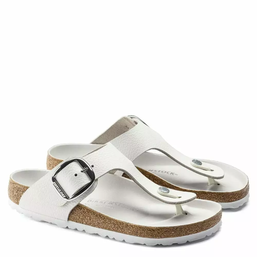 Birkenstock Women's Big Buckle Gizeh Leather In White 4 Birkenstock Women's Big Buckle Gizeh Leather In White - Image 2
