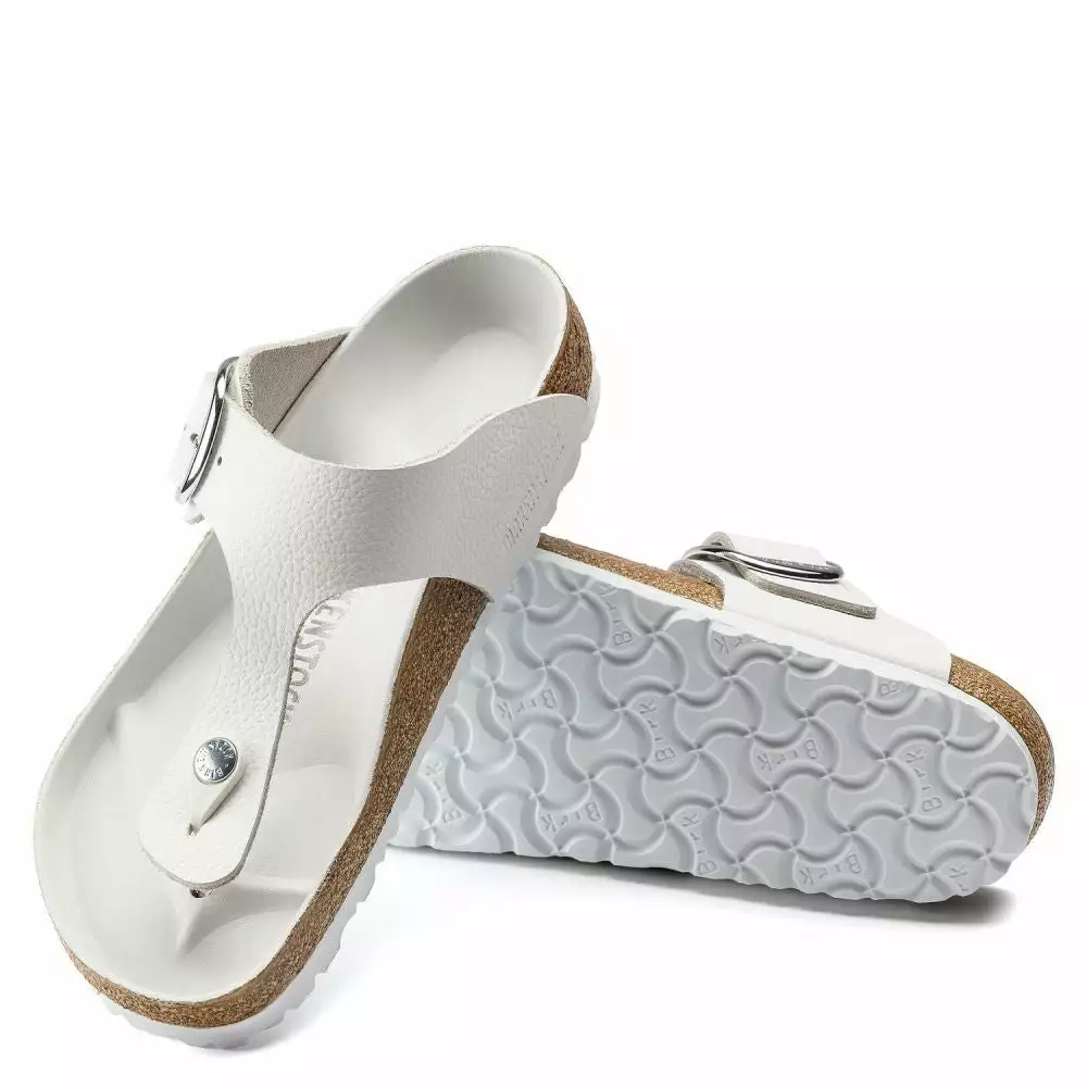 Birkenstock Women's Big Buckle Gizeh Leather In White 5 Birkenstock Women's Big Buckle Gizeh Leather In White - Image 3