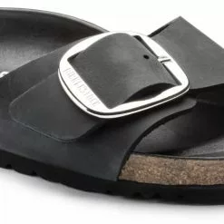 Birkenstock Women's Madrid Big Buckle Oiled Leather In Black (Narrow Width) -Outdoor Shoes Shop 1 0 1006523 detail 1 1100x