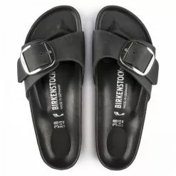 Birkenstock Women's Madrid Big Buckle Oiled Leather In Black (Narrow Width) -Outdoor Shoes Shop 1 0 1006523 top 1100x