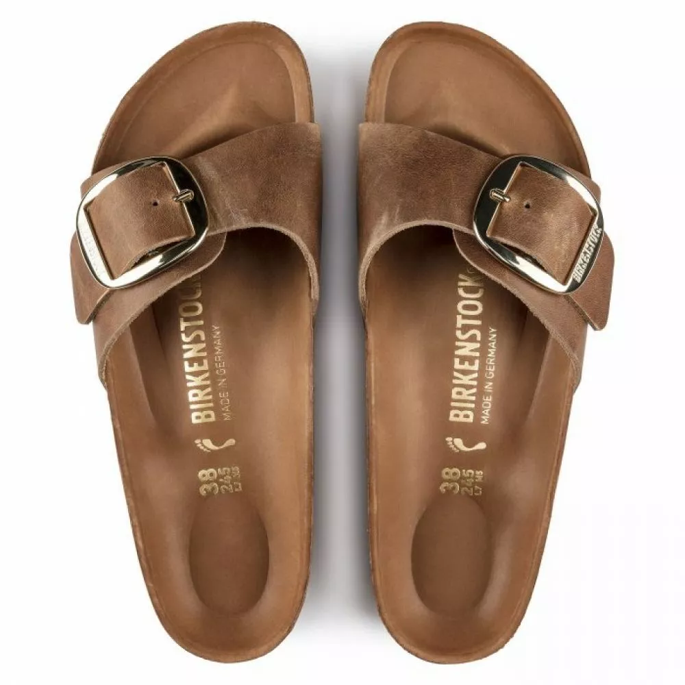 Birkenstock Women's Madrid Big Buckle Oiled Leather In Cognac (Narrow Width) 5 Birkenstock Women's Madrid Big Buckle Oiled Leather In Cognac (Narrow Width) - Image 3