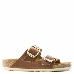 Birkenstock Women's Arizona Big Buckle Oiled Leather In Cognac (Narrow Width)
