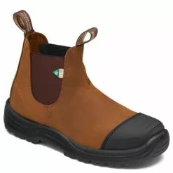 Blundstone Work & Safety Boot Rubber Toe Cap 169 In Saddle Brown