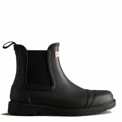 Hunter Women's Commando Chelsea Boots In Black