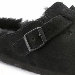 Birkenstock Boston Shearling Suede Leather In Black (Narrow Width) -Outdoor Shoes Shop 2 5 259883 detail 1 776cf3a6 f9b3 4e9f 858a 09f9f59ce4b2 1100x