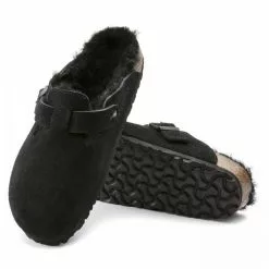 Birkenstock Boston Shearling Suede Leather In Black -Outdoor Shoes Shop 2 5 259883 sole 1100x