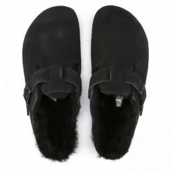 Birkenstock Boston Shearling Suede Leather In Black -Outdoor Shoes Shop 2 5 259883 top 1100x