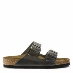 Birkenstock Arizona Softbed Oiled Leather In Iron