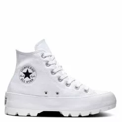 Converse Women's Chuck Taylor All Star Lugged Hi Top In White/Black/White