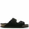 Birkenstock Arizona Shearling In Black (Narrow Width)