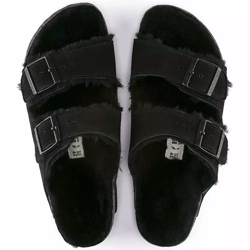 Birkenstock Arizona Shearling In Black 5 Birkenstock Arizona Shearling In Black - Image 3