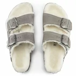 Birkenstock Women's Arizona Shearling In Stone Coin 9 Birkenstock Women's Arizona Shearling In Stone Coin -Outdoor Shoes Shop BI 1017402 521W 4 1100x