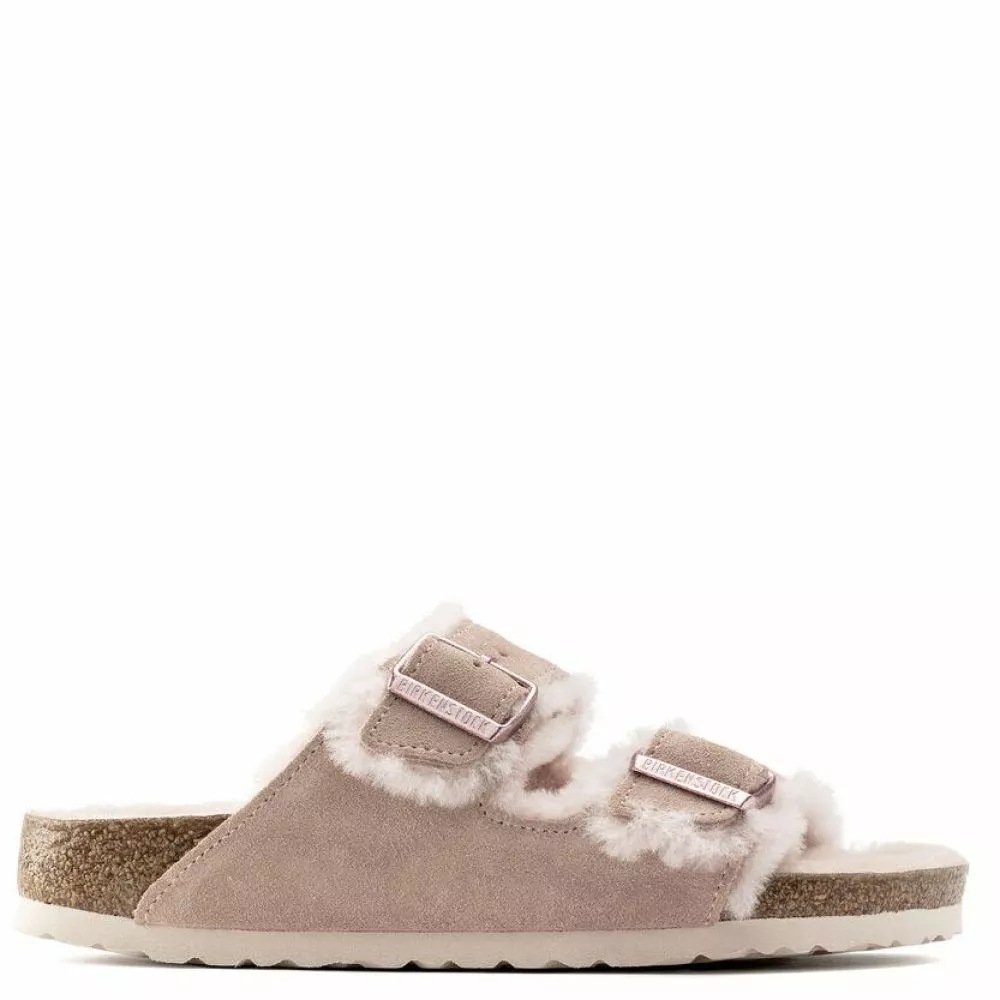 Birkenstock Women's Arizona Shearling In Light Rose 3 Birkenstock Women's Arizona Shearling In Light Rose