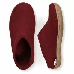 Glerups Open Heel Leather Sole In Red -Outdoor Shoes Shop GL SLIP LE RED 1033 3 1100x