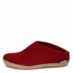 Glerups Open Heel Leather Sole In Red -Outdoor Shoes Shop GL SLIP LE RED 1033 4 1100x