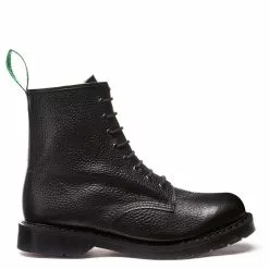 Solovair 8 Eye Derby Boot In Black Grain