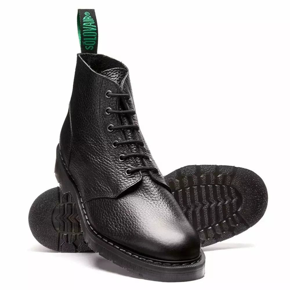 Solovair 6 Eye Astronaut Boot In Black Grain 4 Solovair 6 Eye Astronaut Boot In Black Grain - Image 2
