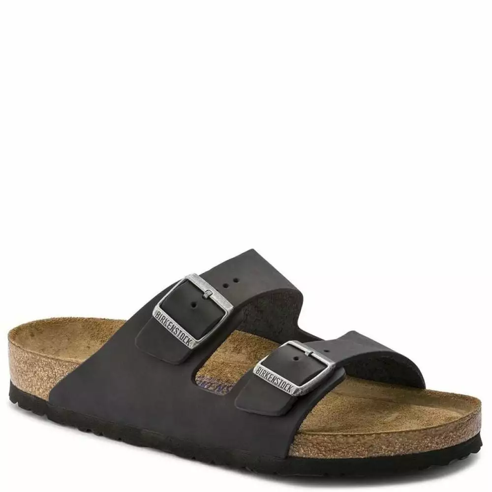 Birkenstock Arizona Softbed Oiled Leather In Black 4 Birkenstock Arizona Softbed Oiled Leather In Black - Image 2