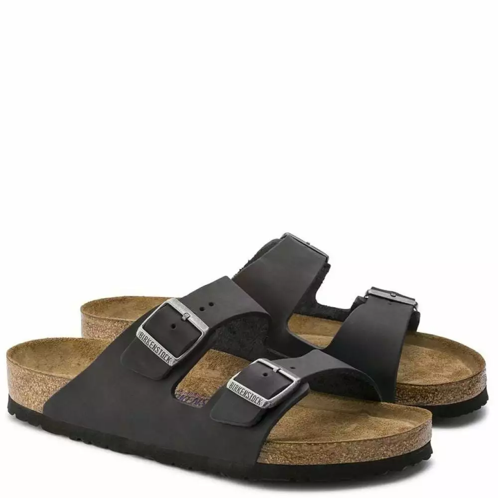 Birkenstock Arizona Softbed Oiled Leather In Black 5 Birkenstock Arizona Softbed Oiled Leather In Black - Image 3