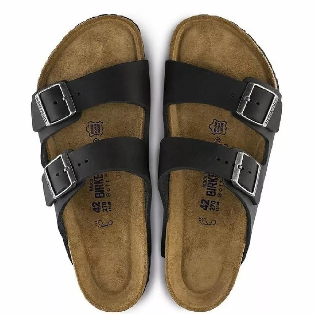 Birkenstock Arizona Softbed Oiled Leather In Black 6 Birkenstock Arizona Softbed Oiled Leather In Black - Image 4