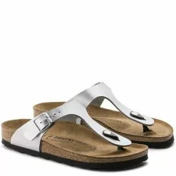 Birkenstock Gizeh Birko-Flor In Silver -Outdoor Shoes Shop b i birkenstock gizeh birk flor silver 43853 3 1100x