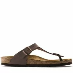 Birkenstock Gizeh Birko-Flor In Nubuck Mocha (Narrow Width)
