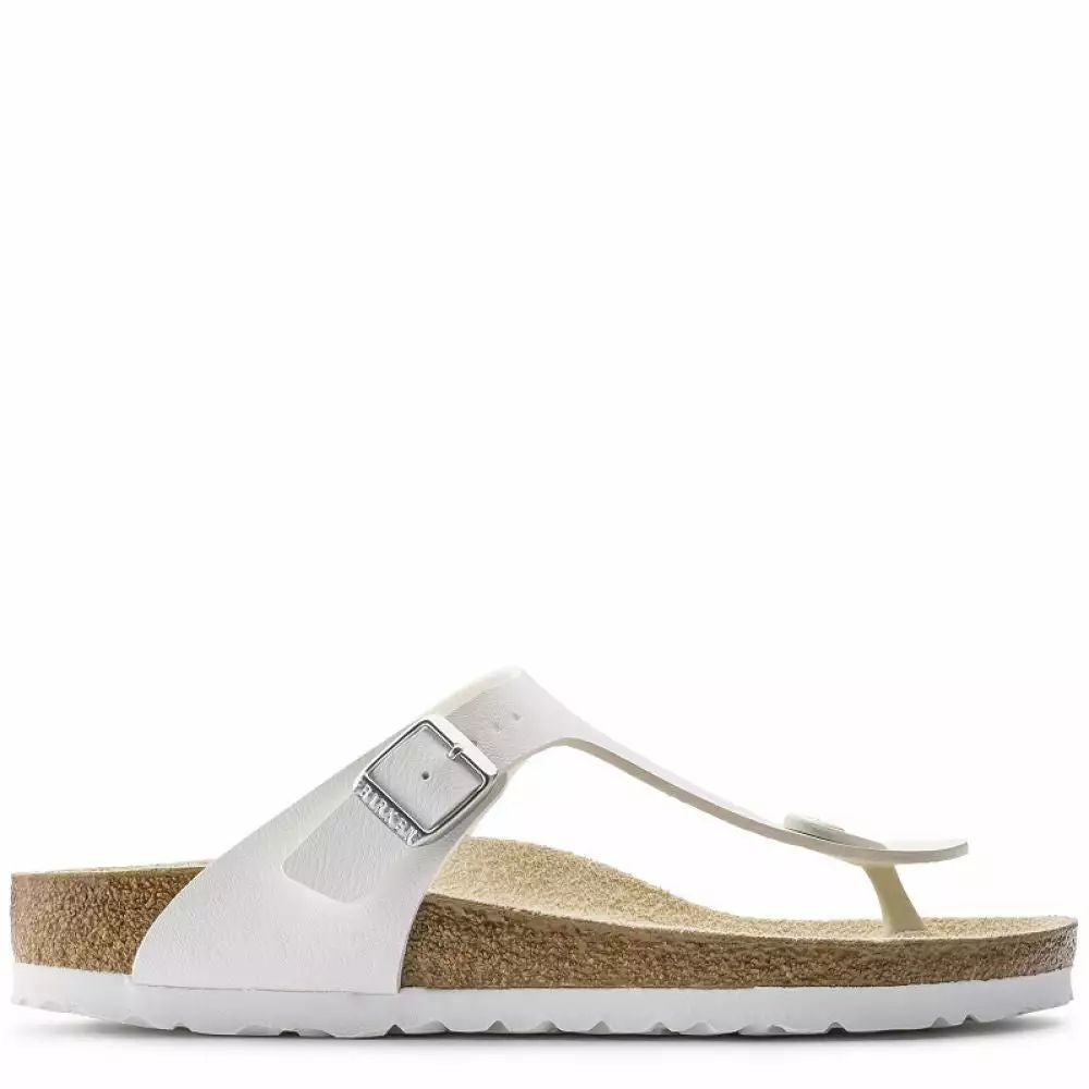 Birkenstock Gizeh Birko-Flor In White 3 Birkenstock Gizeh Birko-Flor In White