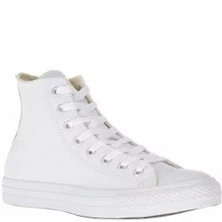 Converse Chuck Taylor All Star Mono Leather High Top In White Monochrome