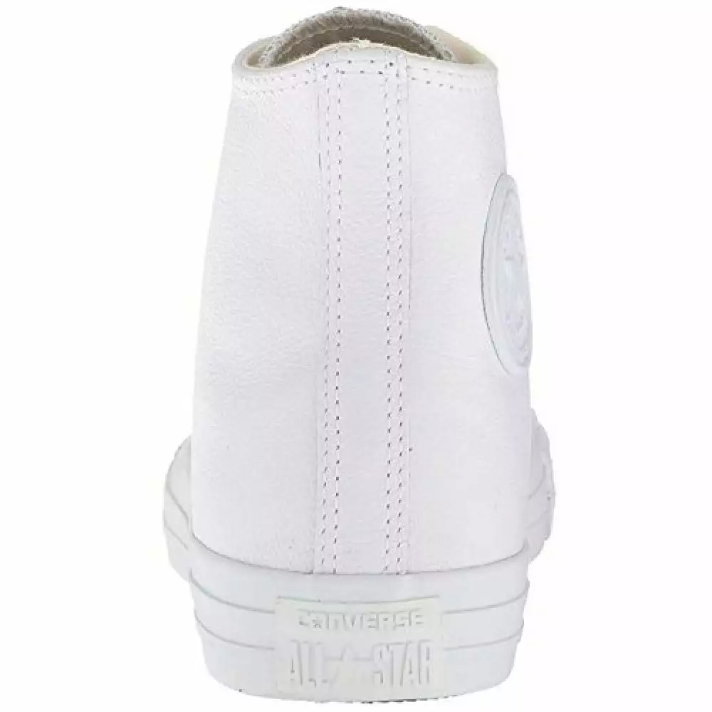 Converse Chuck Taylor All Star Mono Leather High Top In White Monochrome 5 Converse Chuck Taylor All Star Mono Leather High Top In White Monochrome - Image 3