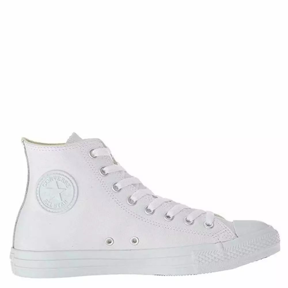 Converse Chuck Taylor All Star Mono Leather High Top In White Monochrome 4 Converse Chuck Taylor All Star Mono Leather High Top In White Monochrome - Image 2