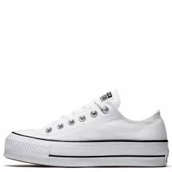 Converse Women's Chuck Taylor All Star Lift In White/Black -Outdoor Shoes Shop c o convers chuck taylor all star lift low top white 560251c 1 1100x