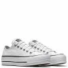 Converse Women's Chuck Taylor All Star Lift In White/Black -Outdoor Shoes Shop c o convers chuck taylor all star lift low top white 560251c 5 1100x