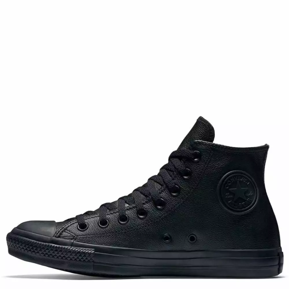 Converse Chuck Taylor All Star Mono Leather High Top In Black Monochrome 4 Converse Chuck Taylor All Star Mono Leather High Top In Black Monochrome - Image 2