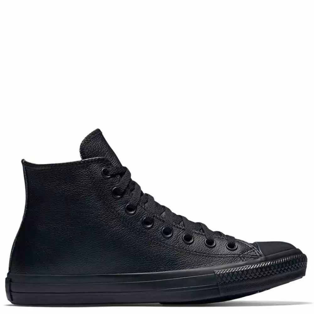 Converse Chuck Taylor All Star Mono Leather High Top In Black Monochrome 3 Converse Chuck Taylor All Star Mono Leather High Top In Black Monochrome