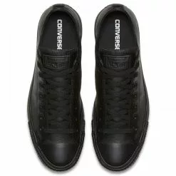 Converse Chuck Taylor All Star Mono Leather Low Top In Black Monochrome -Outdoor Shoes Shop c o converse chuck taylor all star monochrome leather low top black 135253 4 1100x
