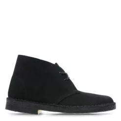Clarks Women's Desert Boot In Black Suede