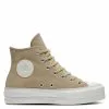 Converse Women's Chuck Taylor All Star Lift Platform Hi Suede In Nomad Khaki/Desert Sand/Egret