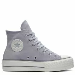 Converse Women's Chuck Taylor All Star Lift Platform Hi Suede In Gravel/Iron Grey/Egret
