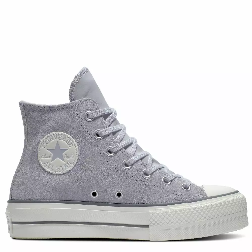 Converse Women's Chuck Taylor All Star Lift Platform Hi Suede In Gravel/Iron Grey/Egret 3 Converse Women's Chuck Taylor All Star Lift Platform Hi Suede In Gravel/Iron Grey/Egret
