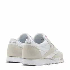 Reebok Women's Classic Nylon In White/Light Grey -Outdoor Shoes Shop fv4507 6 footwear photography back lateral top view white 1100x