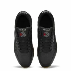 Reebok Women's Classic Leather In Core Black/Pure Grey 5/Rubber Gum 3 -Outdoor Shoes Shop gy0954 2 footwear photography top portrait view white 472e7f62 2f1a 4e8c 9455 158259e41b90 1100x