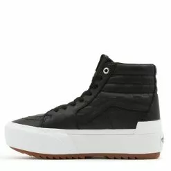 Vans Women's Emboss Check Sk8-Hi Stacked In Black/True White -Outdoor Shoes Shop vn 0a4btwa5s 4172 4 1100x