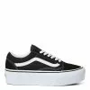 Vans Women's Old Skool Stackform In Suede/Canvas Black/True White